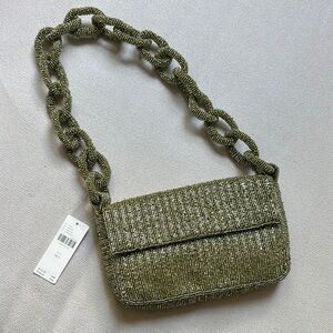 Brand new Anthropologie Green Shoulder Bag with Chain Strap